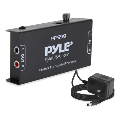 Preamplificador Phono Tocadiscos Pyle, Preamplificador Estéreo de Bajo Ruido con Entrada\u002FSalida RCA, Adaptador de 12V DC, Audio de Alta Fidelidad para Vinilos, Tocadiscos, Audio para el Hogar, PP999 | Meses sin interés