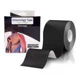 Bandagem Fita Muscular Adesiva Kinesiology Tape Cor Preto