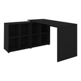 Escrivaninha Artany Nero Ii Mdp, Mdf, Pvc De 1300mm X 750mm X 600mm X 1400mm Preto 