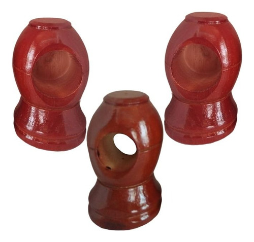 Soporte Bolillero Sencillo Para Cortina Madera Rojizo Juego