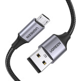 Cable Carga Rápida Micro Usb 2.0 Ugreen 1m Metal Negro