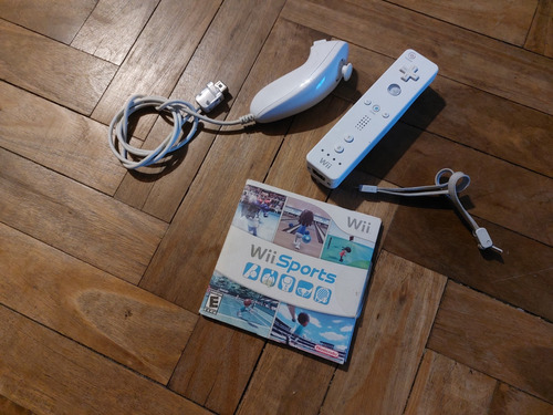 Wii Joysticks Wiimote + Nunchuk Y Juego Wii Sports Originale