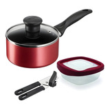 Kit T-fal Cazo Con Tapa + Abrelatas +contenedor Combo Oferta