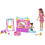 Barbie Muñeca Skipper Babysitters Parque De Juegos Inflable