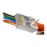 25 Plug Cat 6a, 7, 8 Stp/ftp Rj45 Conector Blindado Pass Thr