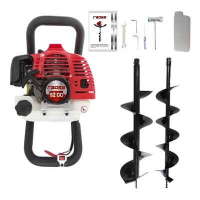 Perforador De Tierra Motor Gasolina 52cc Con Broca 20 Y 30