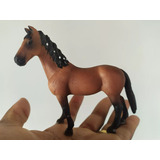 Miniatura Colecionavel Cavalo De Raça Marrom E Preto