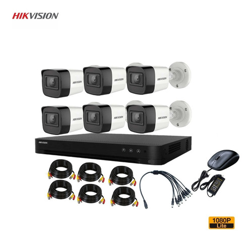 Cctv Kit Hikvision Dvr 8ch + 6 Cam 1080 Lite 2mp Tienda9cl  