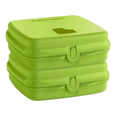 Sandwich Keeper Tupperware, Juego De 2 Unidades, Color Verde