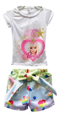Conjunto Short Blusa Niña Bebé Pop It Bolitas Barbie