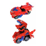 Transformer Auto Dinosaurio Con Luz Color Azul Y Rojo