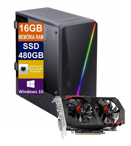 Pc Gamer Ryzen 5 / Ssd 512gb / 16gb Memória Ddr4 / Rx550 4gb