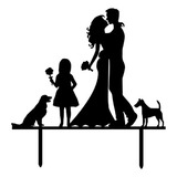 Cake Topper Casamiento Boda Familia Nena Perros Mascotas