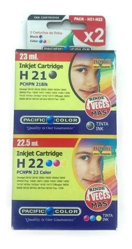 Pack Tintas 21 - 22 Xl Pacific Color Envio Gratis 