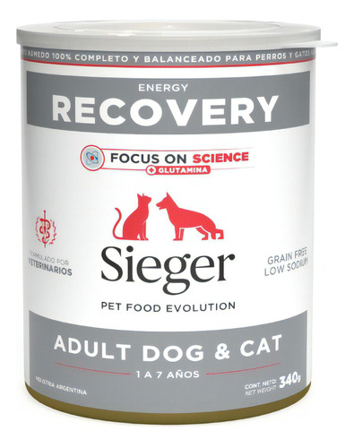 Alimento Sieger Perro Y Gato Adulto Energy Recovery X 340 Gr