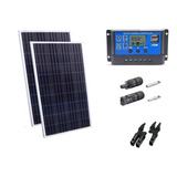 Kit 2xpainel Placa Energia Solar 100w Controlador30a E Mc4