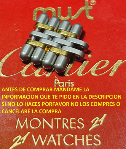 2 Originales Eslabones Cartier Must 21 Bullet 15mm Para Dama