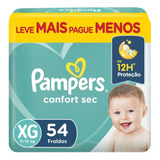 Fralda Pampers Confort Sec Xg 54 Unidades