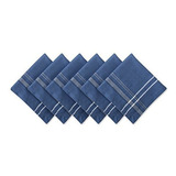 Servilletas Azul Rayas Francés X6, Tela 20x20