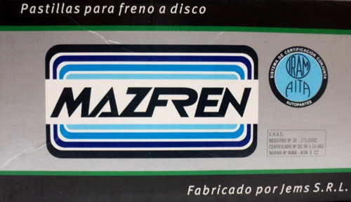 Pastillas De Freno Peugeot Partner 306  Mazfren Foto 3