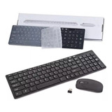 Combo Kit Teclado + Mouse Inalambrico Funda Silicona Seisa 