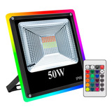 Reflector Led 50w Rgb Exterior Alta Potencia Control Ip66