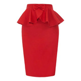 Hermosa Falda Corta Formal Con Peplum Todas Las Tall R6104