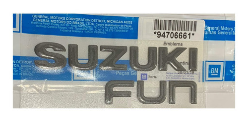 Emblema  Suzuki Fun  Trasero Para Fun 2 Color Negro Original Foto 2