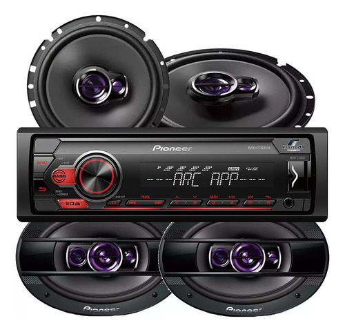 Kit Automotivo Radio Spotify Pioneer Auto Falante 6 + 6x9