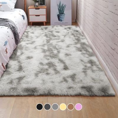 Alfombra De Sala Suave Decorativa Tapete Cuarto Afelpada 160x120 Cm Poliéster Antideslizante Blick Color Gris | Envío gratis