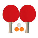 Set Juego Dos Paletas Raquetas Ping Pong+3 Pelotas Clase B