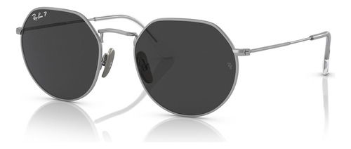 Óculos De Sol Ray Ban Jack Titanium Silver Polarizado Rb8165