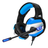 Audífonos Gamer Onikuma K5 Black Y Blue Con Luz Led