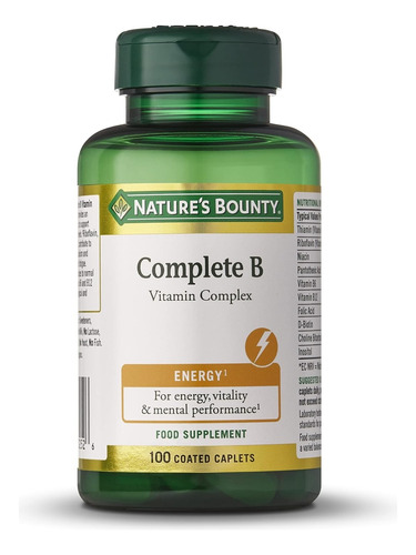 Natures Bounty B Complex Complejo De Vitaminas B 100 Caps