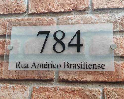 Número De Casa Placa Residencial Top De Vidro Personalizado 