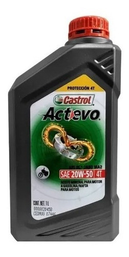 Aceite Moto Castrol Actevo  4 T Tiempos Mineral  20w 50 Rpm