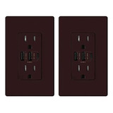 Elegrp Toma De Pared Usb De 30 W, 6,0 A, 3 Puertos, Receptác