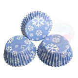 * Capacillos Azules Copo De Nieve Cupcake Frozen Fondant