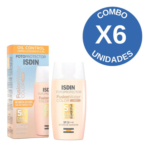 Combo X6 Isdin Fotoprotector Fusion Water Color Light Fps50