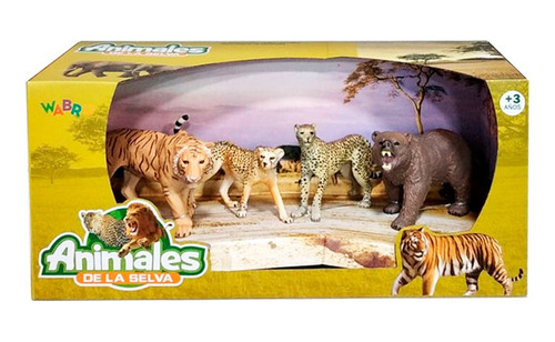 Play Sets Animal World Tigre Cheetah Oso Cheeta Pack X 4