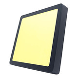 Panel Led Cuadrado Sobreponer 18w  Luz Calida Borde Negro