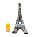 Torre Eiffel 40x16 Cm Importada Ceramica Columna Decorativa