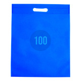 100 Bolsas Tnt De Genero 25x20 Reciclable Azul 40grs