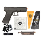 Pistola Airsoft Glock Automática Elétrica + 1000 Bbs + Alvos