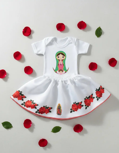 Traje Guadalupano Bebé Pañalero Y Faldita 0a24 Mes