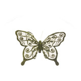 Borboleta Decorativa Dupla Verde Claro Com Clip Jogo Com 6 U