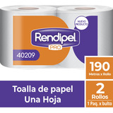 Rendipel Rollo Toalla De Papel Industrial 6 Rollos 190 Mts C/u