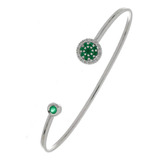 Pulsera Oro Blanco Esmeralda Diamante Pu450bl