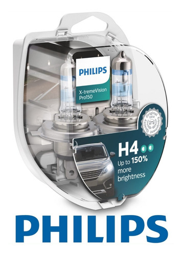 Kit Lamparas H4 Philips X-treme Vision +130% Luz R F