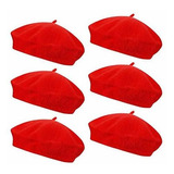 Boina Sombrero Para Mujer Rojo Negro Amarillo 6 Pz Anteer